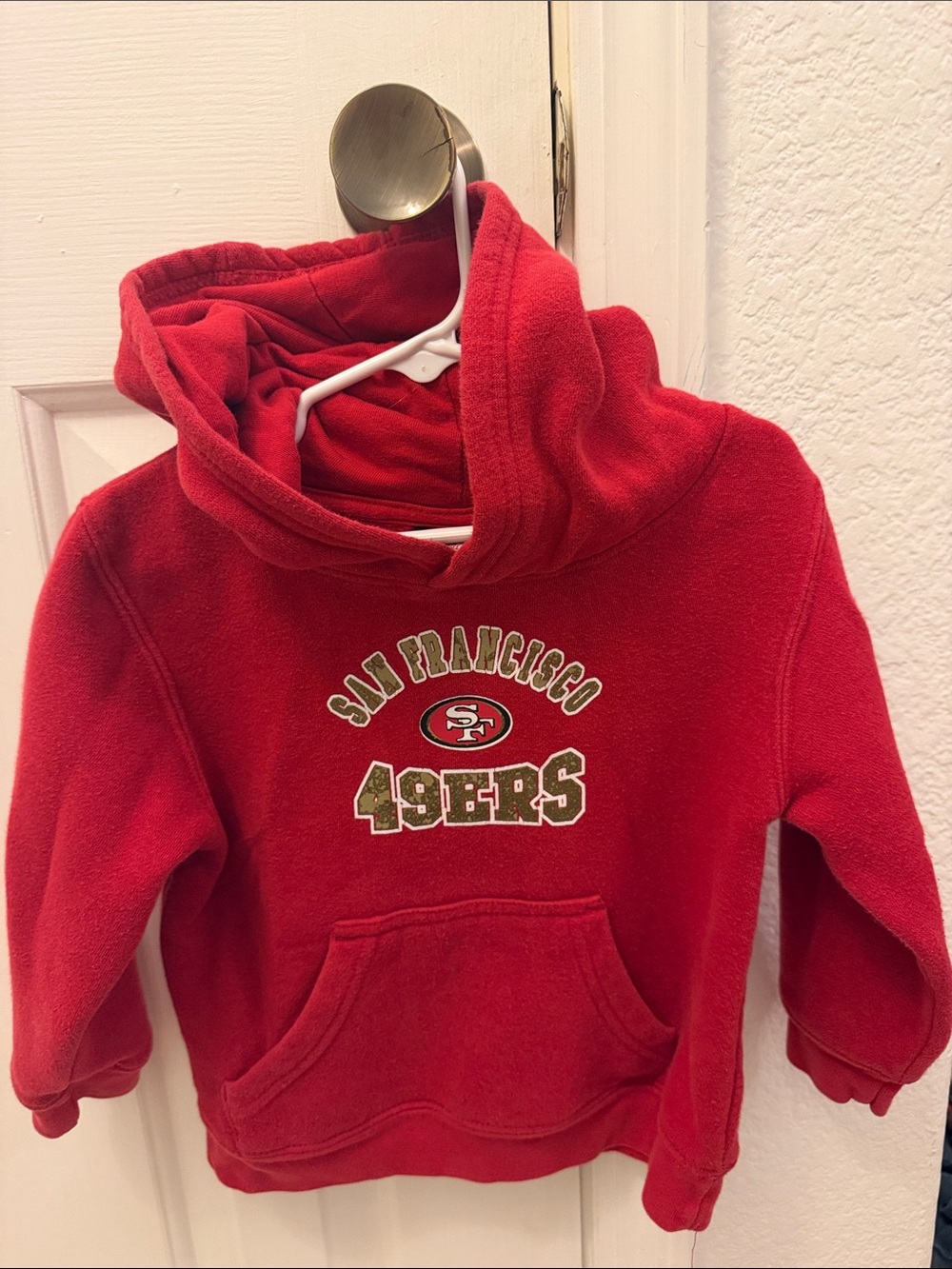 Kids 49ers Red Fleece Hoodie